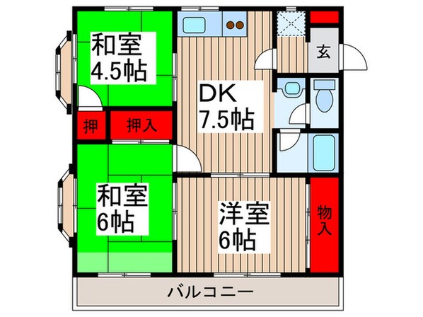 コ－ポウエタケの物件間取画像